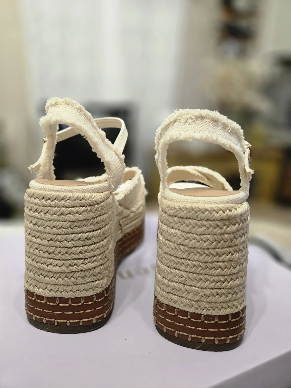 Madden Girl Cream Carlotta Espadrille Platform Wedge Sandals 7.5